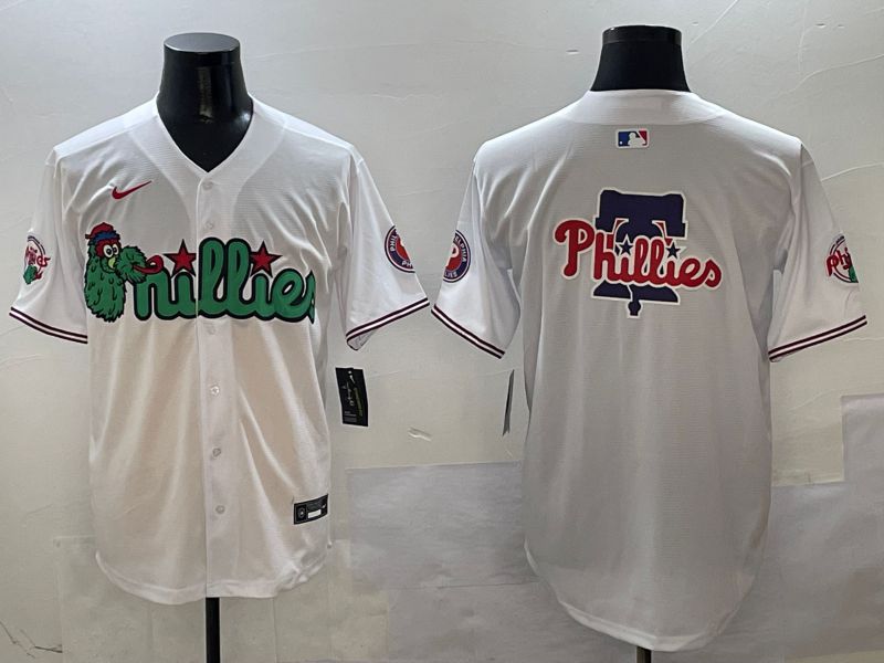 Men Philadelphia Phillies Blank White three generations Joint Name 2025 Nike MLB Jersey style 4